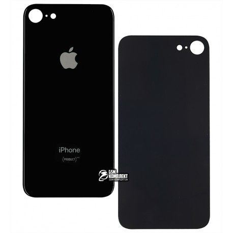 Задня панель корпуса для Apple iPhone 8, чорний, без снятия рамки камеры, big hole (147877)