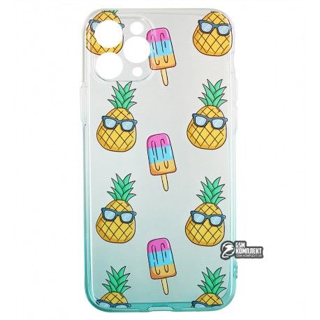 Чохол для iPhone 11 Pro, WAVE Sweet Acid, силікон, (white/turquoise/pineapple) (149771)