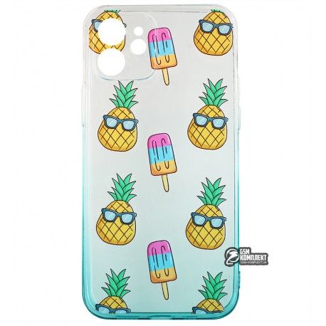 Чохол для iPhone 12, WAVE Sweet Acid, силікон, (white/turquoise/pineapple) (149782)