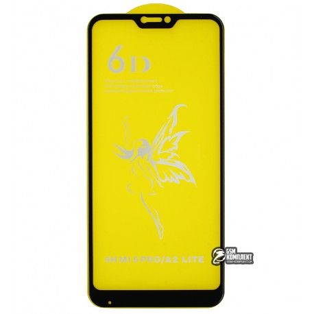 Захисне скло для Xiaomi Redmi 6 Pro, Redmi Mi A2 Lite, 3D, Full Glue, чорне (150999)