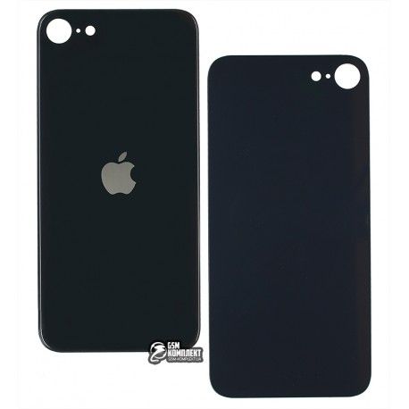 Задня панель корпусу iPhone SE 2020 року, чорний, без зняття рамки камери, big hole (145176)