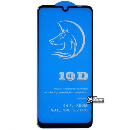 Захисне скло для Xiaomi Redmi Note 7, Redmi Note 7S, 3D, Titanium, чорне (152550)