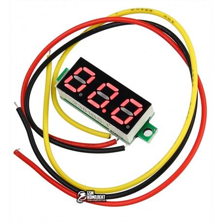 Вольтметр цифровий 4V - 30V, 0,28 червоний (151911)