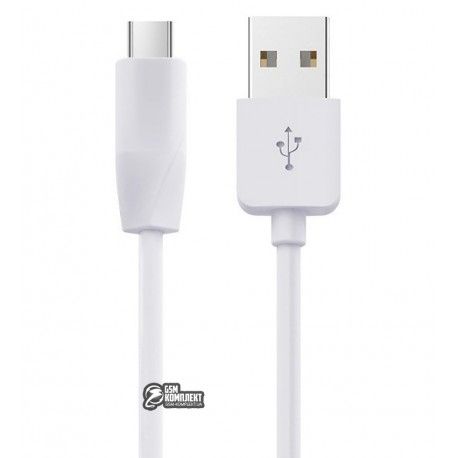Кабель Type-C - USB, Hoco X1, силіконовий, круглий, білий (152794)