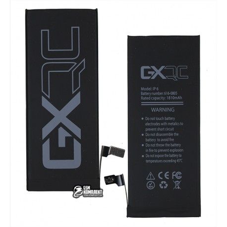 Акумулятор GX для Apple iPhone 6, Li-Polymer, 3,82 B, 1810 мАг (154164)