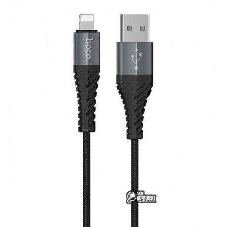 Кабель Lightning USB, Hoco X38 Cool Charging Data, 1 метр, чорний (155166)