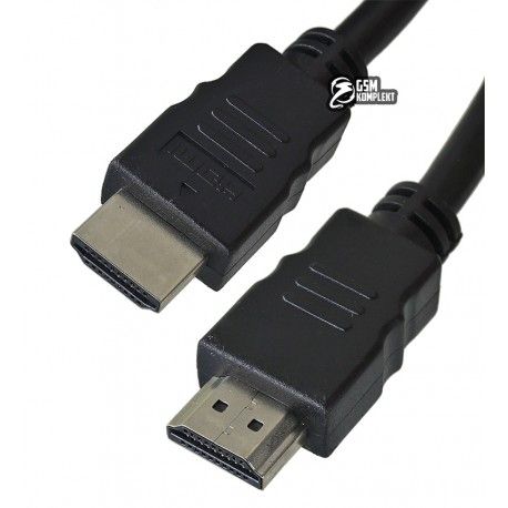 Кабель HDMI в HDMI, 2 метра, силіконовий круглий, чорний (157647)