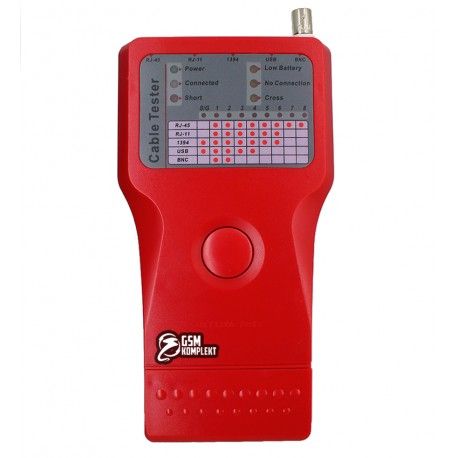 Тестер кабелю багатофункціональний. 5в1 (RJ-11, RJ-45, BNC, USB, 1394) (157896)