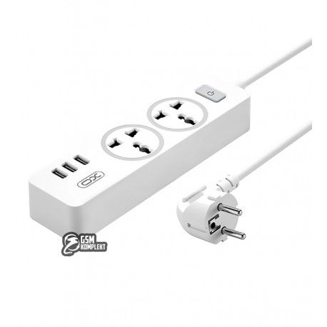 Подовжувач XO 3USB/2 розетки/10A (WL04) (158721)