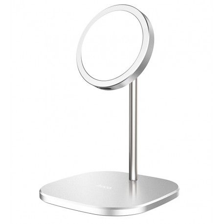 Настільний тримач - Бездротова зарядка Hoco CW32 Happiness magnetic wireless charger, 15Вт, біла (159040)