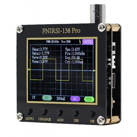 Цифровий осцилограф FNIRSI DSO-138 Pro, портативний, 200 кГц, 2,5 Мвиб/с, 2,4 TFT: 320x240, без акб (159793)