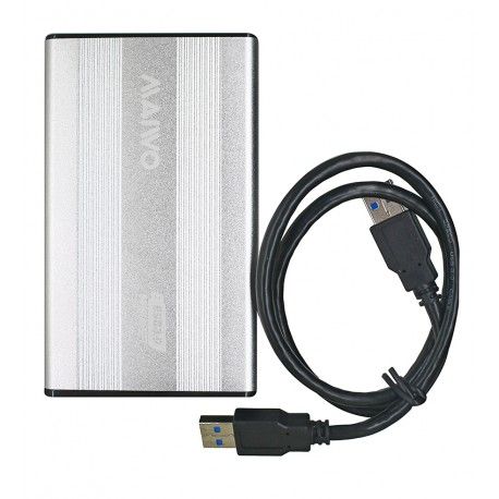 Карман зовнішній 2.5 Maiwo K2501A-U3S silver для HDD SATA через USB3.0 на гвинтах алюм. срібло (160085)
