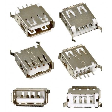 Гніздо USB-AF на плату пряме H=13.7mm USB-11 (163448)